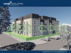 Perspektive Straßenseite - Erstbezug: Moderne barrierearme 1-Zimmer-Neubauwohnung mit Balkon